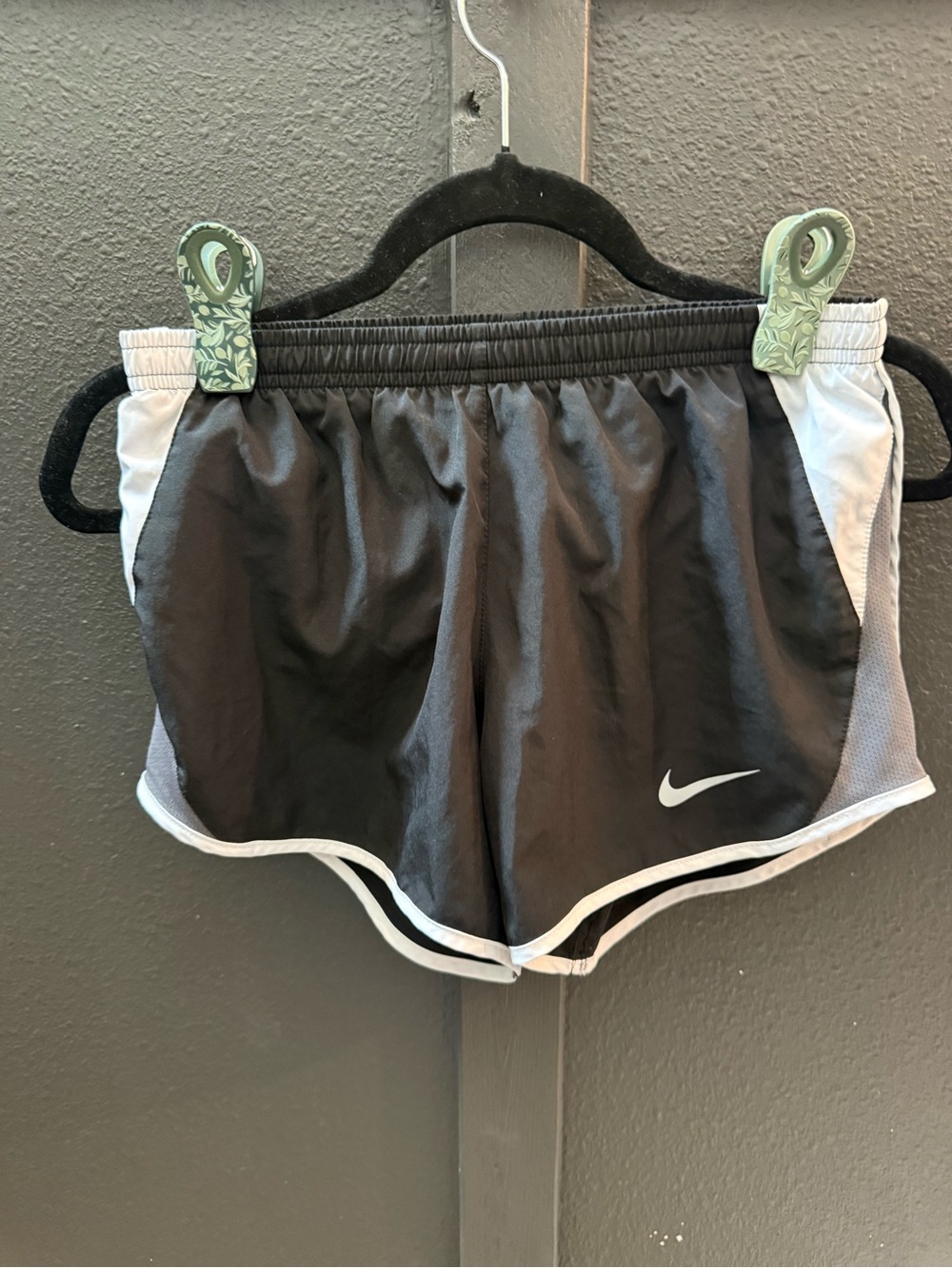 Nike Black Shorts with White Trim and Swoosh